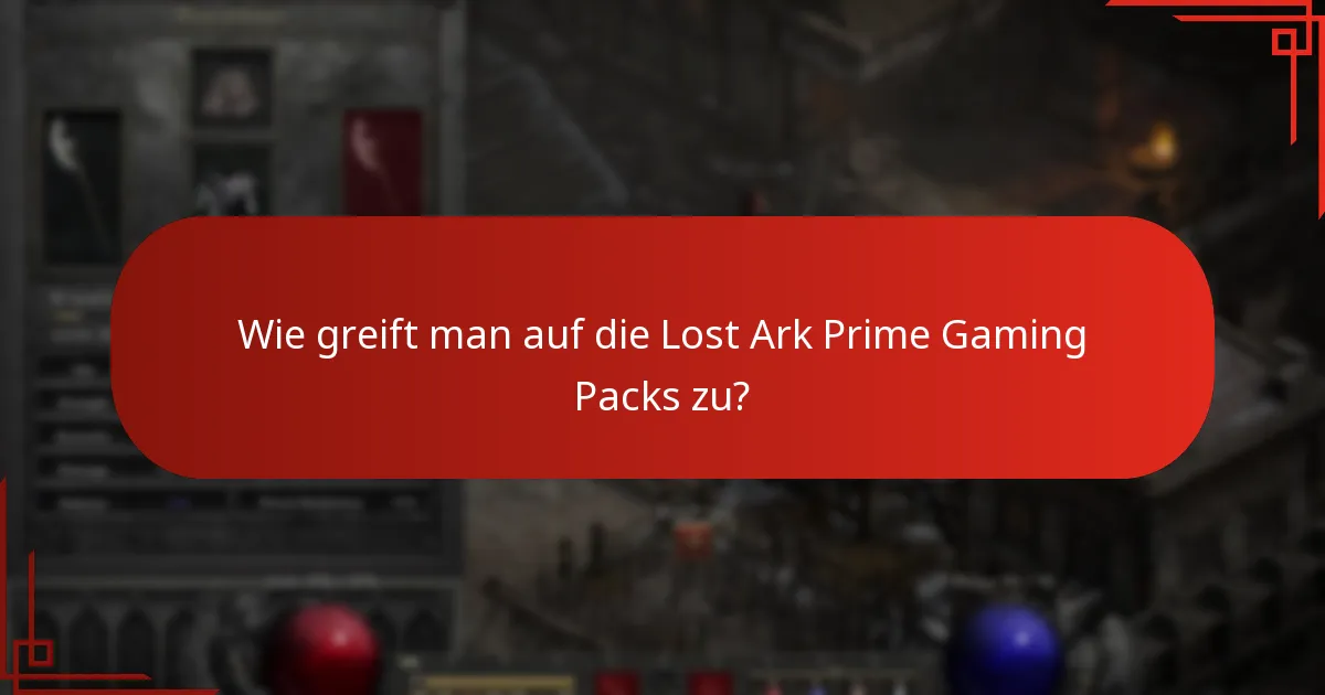 Wie greift man auf die Lost Ark Prime Gaming Packs zu?